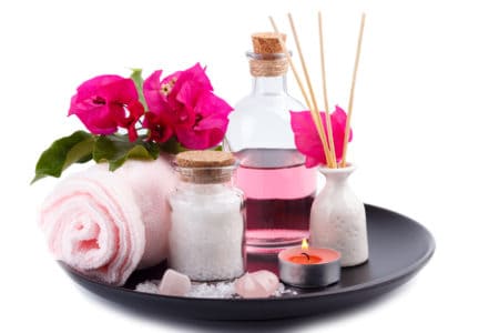 Spa setting, aromatherapy and health care items